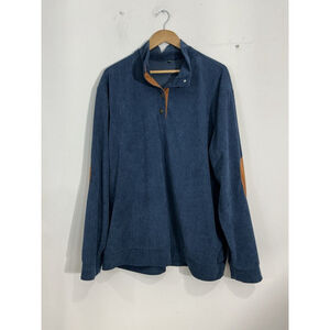 Mens 2 XL Blue Long Sleeve Corduroy Pull Over Over Size Shirt